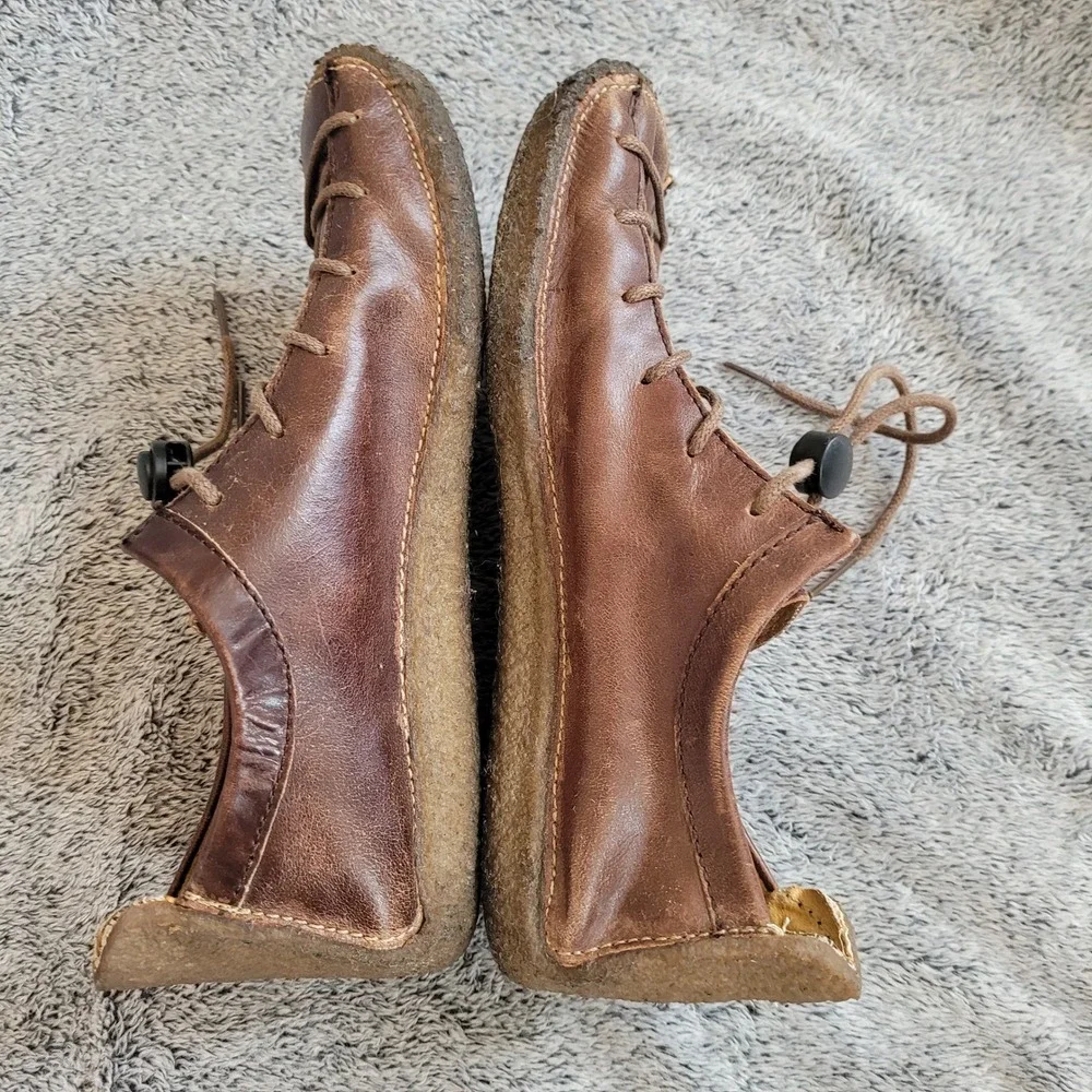 Groundhog Women Lace Up Shoes 8 Soft Leather Brown Comfort Crepe Sole 21461